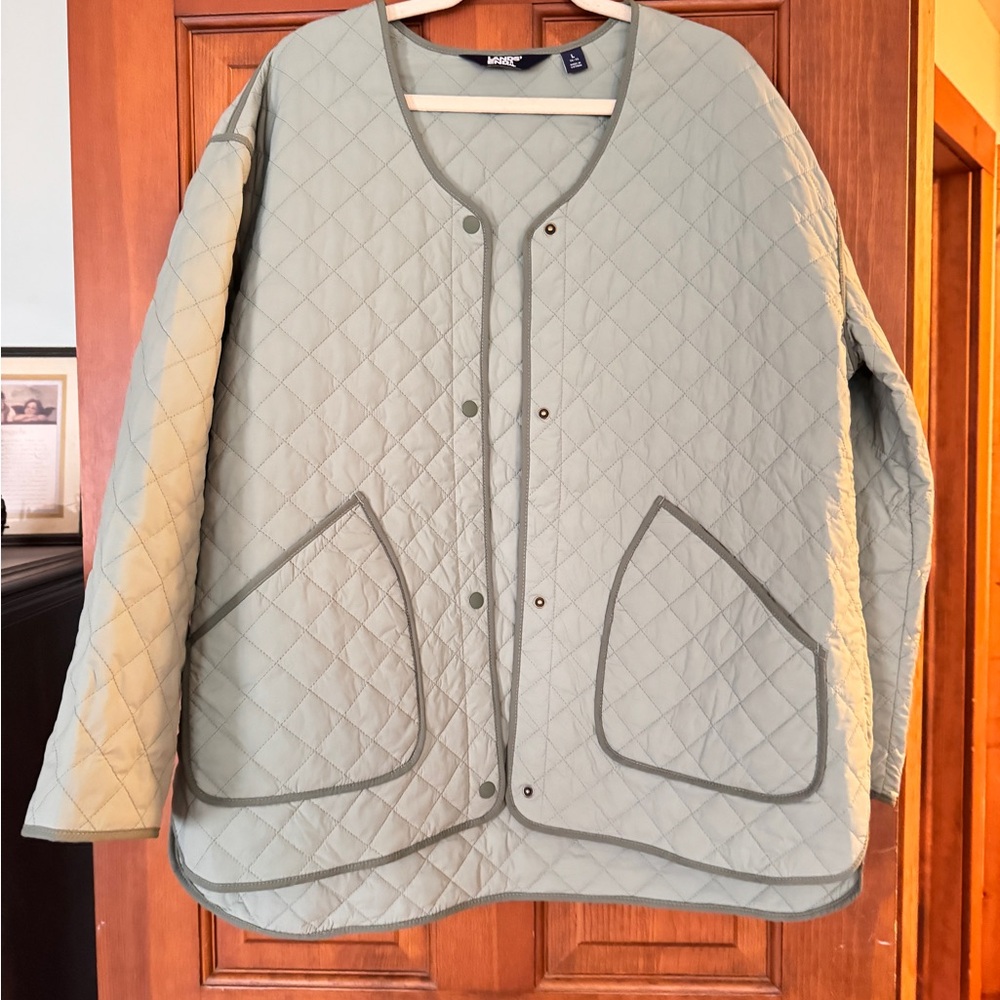 Lands' End Women's Quilted Utility Jacket in Light Green